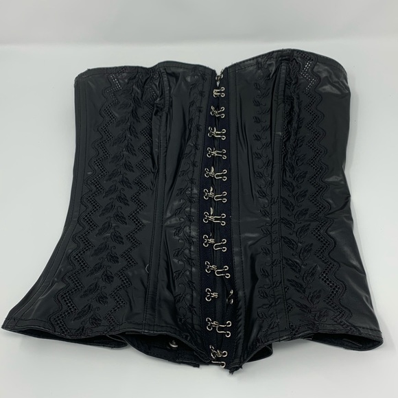 La Vie En Rose Other - La Vie En Rose Black Corset Bustier PVC Embroidery